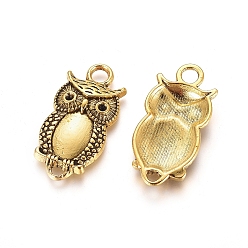 Античное Золото Соединители звеньев сплава, Хэллоуин, без кадмия и без свинца, сова, античное золото , 26x13x4 мм, отверстие : 3 мм