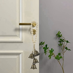 Античная Бронза Подвеска на дверь из натурального дерева, железный колокольчик и кисточка из джутового шнура для подвешивания украшений для дома, античная бронза, 270 мм