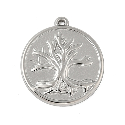 Нержавеющая Сталь Цвет 304 подвески из нержавеющей стали, плоские круглые и елочные подвески, цвет нержавеющей стали, 23x20.5x2 мм, отверстие : 1.2 мм