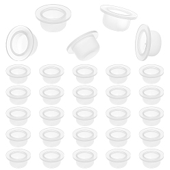 Прозрачный Крышки для бутылок из полиэтиленовой пластмассы с внутренней пробкой, для бутылки эфирного масла, плоско-круглые, прозрачные, 1.5x0.75 см