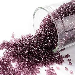 (6B) Transparent Medium Amethyst TOHO 15/0 Round Beads, Japanese Seed Beads, (6B) Transparent Medium Amethyst, 1.5mm, Hole: 0.7mm, about 3000pcs/bottle, 10g/bottle