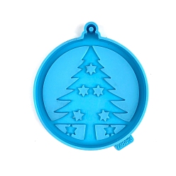 Christmas Tree DIY Christmas Pendant Silicone Molds, Resin Casting Molds, for UV Resin, Epoxy Resin Jewelry Making, Christmas Tree, 118x105x10mm