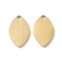 Настоящее золото 18K Ионное покрытие (ip) 316 l подвески из хирургической нержавеющей стали, без никеля , очарование листа, реальный 18 k позолоченный, 14.5x9.2x1.4 мм, отверстие : 1.6 мм