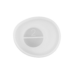 Oval Силиконовые формы, формы для подсвечников, формы для литья гипсовой смолы, белые, овальные, 86x76x37 мм