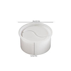 Белый Креативная ароматерапевтическая свеча, Тайчи Инь Ян DIY чашки для свечей силиконовые формы, бетонные стаканчики для свечей своими руками, колонка, белые, 140x70 мм