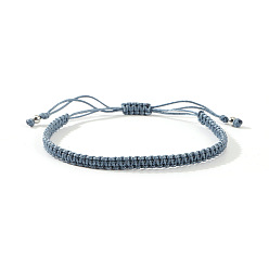 Светлый Стально-синий Регулируемые браслеты из плетеного нейлонового шнура для женщин и мужчин, светло-стальной синий, 11.02 дюйм (28 см)