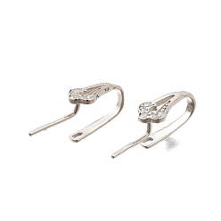 Платина 925 подвески из стерлингового серебра с кубическим цирконием, платина, 17x5x6 мм, отверстие : 1.5x1 мм