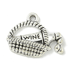 Античное Серебро Сплавочные подвески тибетского стиля, без свинца и без кадмия, корзина, античное серебро, 15x19x3.3 мм, отверстие : 1.6 мм, Около 869 шт / 1000 г