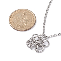 Нержавеющая Сталь Цвет Устойчивый к потускнению 304 мешочек из нержавеющей стали в технике макраме, плетеный держатель для драгоценных камней, изготовление ожерелий с подвесками, с бордюрами, цвет нержавеющей стали, 19.49 дюйм (49.5 см)