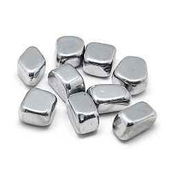 с Платиновым Покрытием Гальванизировать немагнитных синтетические шарики гематита, упавший камень, нет отверстий / незавершенного, самородки, с покрытием платиным, 15~25x10~20x10~15 мм, Около 60 шт / 1000 г