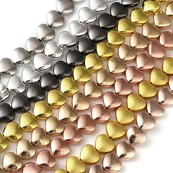 (52) Непрозрачная лаванда Стеклянные бусины с гальваническим покрытием , сердце, разноцветные, 11x12.5x6 мм, отверстие : 1 мм, около 37 шт / нитка, 16.14'' (41 см)