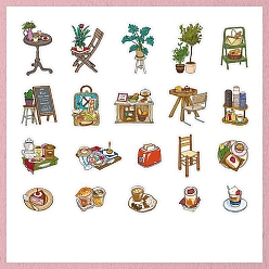 Разноцветный 40 шт. 20 стили бумажных наклеек, для скрапбукинга, детские поделки художественных промыслов, жизнь домашний пейзаж тема, красочный, 20~55x10~45x0.2 мм