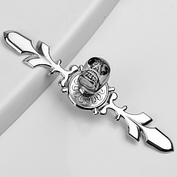 Светло-серый Цинковый сплав и k9 ручка ящика с черепом из хрусталя, с винтами, шкаф тянет ручки для ящика, аксессуары для дверных ручек, Хэллоуин тема, платина, светло-серый, 168 мм