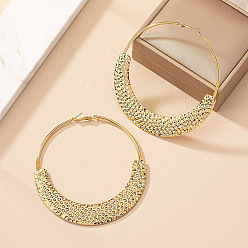 Золотой Серьги-кольца из кованого сплава, золотые, 90x88 мм