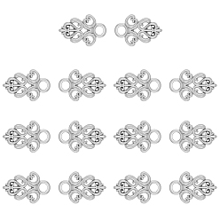 Платина 14шт. сплав защелкивающиеся застежки-защелки фурнитура, аксессуары для одежды, платина, 24x16x2 мм, отверстие : 4 мм