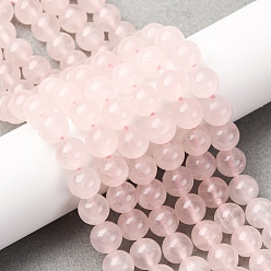 Розовый Кварц Природного розового кварца нитей бисера, круглые, класса АА +, 8~8.5 мм, отверстие : 1.2 мм, около 46 шт / нитка, 14.96'' (38 см)