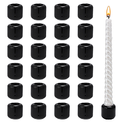 Черный Фарфоровые подсвечники, колонка, чёрные, 32x32 мм, внутренний диаметр: 18 мм