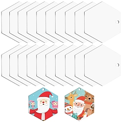 Прозрачный 20шт. прозрачные акриловые пустые подвески, шестиугольник, для поделки брелки или украшения, прозрачные, 39x44.5x2 мм, отверстие : 3.5 мм