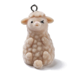 Темно-Золотистый Подвески из смолы, с железной платиной петлей, альпака прелести, темные золотарник, 31x18x19 мм, отверстие : 2 мм