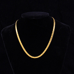 Настоящее золото 18K 304 ожерелья из змеиной стали из нержавеющей стали, реальный 18 k позолоченный, 15.75 дюйм (40 см)