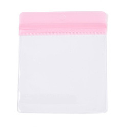 Бледно-Розовый Прямоугольные прозрачные подарочные пакеты из ЭВА с застежкой-молнией, топ сумки печать, розовый жемчуг, 12.5x10.5x0.03 см