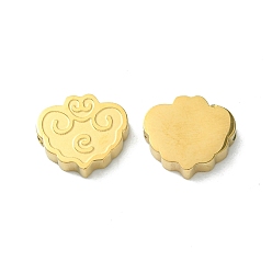Real 14K Gold Plated 304 Stainless Steel Beads, Longevity Lock, Real 14K Gold Plated, 11x9.5x2.8mm, Hole: 1.4mm