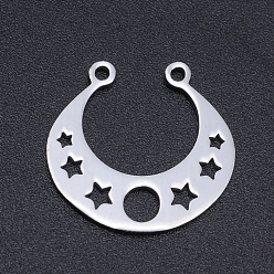Edelstahl Farbe Anlaufgeschützt 201 Edelstahl-Anhänger mit Laserschnitt, Edelstahl Farbe, 19x20x1 mm, Bohrung: 1.5 mm