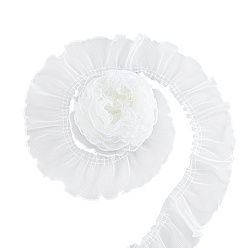 Белый Дым 5 ярдов полиэстеровой плиссированной кружевной ленты, кружевная отделка с волнистым краем, аксессуары для одежды, серый, 3-1/8 дюйм (78~80 мм)