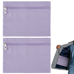 Pourpre Moyen Pochettes cadeaux en tissu à fermeture éclair pour bijoux, avec des trouvailles en plastique et en alliage, rectangle, support violet, 16x21.5x0.3 cm
