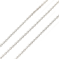 Платина Медные кабельные цепи, без кадмия, без никеля и без свинца, с катушкой, несварные, платина, 1.5x1.2x0.2 мм, около 32.81 футов (10 м) / рулон