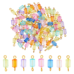 (52) Непрозрачная лаванда 300шт. прозрачные акриловые соединительные подвески, граненые, с двойными петлями из железа золотистого цвета, многоугольник, разноцветные, 15x5 мм, отверстие : 2 мм