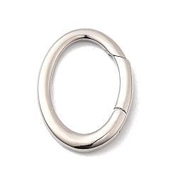Платина Латунные пружинные кольца, овальные, долговечный, без свинца и без кадмия, стойки покрытие, платина, 23x17x3 мм, внутренний диаметр: 12x18 мм
