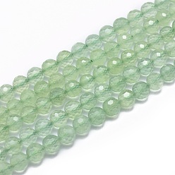 Пренит Природные пренит нитей бисера, граненые, круглые, 5 мм, отверстие : 0.8 мм, около 67 шт / нитка, 15.7 дюйм (40 см)