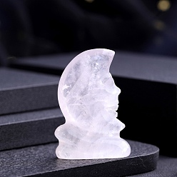 Хрусталь Украшения из натурального кварцевого кристалла для демонстрации луны, для украшения рабочего стола домашнего офиса, 40x30 мм
