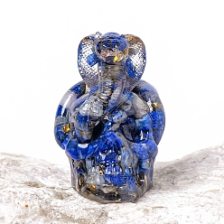 Ляпис-Лазурь Генераторы энергии из оргонитовой змеи и черепа, чипсы из натурального лазурита рейки внутри для украшения стола домашнего офиса, 43x58 мм