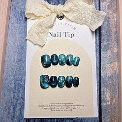 Темный Голубой Пластиковые накладные ногти с рисунком фейерверка, пресс с полным покрытием на накладных ногтях, нейл-арт съемный маникюр, аксессуары для украшения ногтей для практики маникюра, темные голубые, с: нет размера