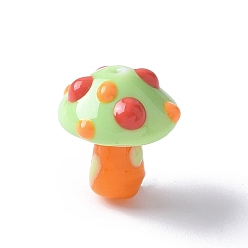 Средний Весенно-Зеленый Ручной работы Lampwork неровный бисер, гриб, средний весенний зеленый, 16~18.5x14~16x14~16 мм, отверстие : 0.6~1.8 мм