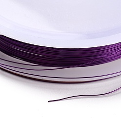Dark Violet Round Copper Jewelry Wire, Dark Violet, 26 Gauge, 0.4mm, about 39.37 Feet(12m)/roll
