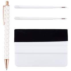 (52) Непрозрачная лаванда Пластиковые креативные шариковые ручки с каплевидным узором, Переносная ручка для выпуска воздуха, прямоугольный бархатный скребок, разноцветные, 140x14x9 мм, 1 PC