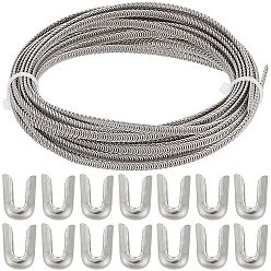 Нержавеющая Сталь Цвет 5m 201 корсет спиральный из нержавеющей стали с косточками, палочка для моделирования, с крышкой 20 шт., цвет нержавеющей стали, 4x1.5 мм