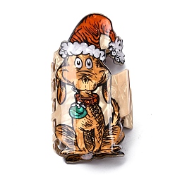 Собака Рождественские заколки-коготки из ПВХ для женщин и девочек, с железной фурнитурой, собака, 86x48x37 мм