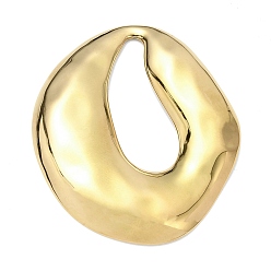 Плоский Круглый Текстурированные 304 большие подвески из нержавеющей стали, реальный 18 k позолоченный, плоский круглый шарм, 57x49x4 мм, отверстие : 35.5x13.5 мм