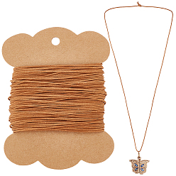 Peru 25M Round Cowhide Leather Cord, Leather Jewelry Cord, with Kraft Paper Thread Winding Boards and Organza Gift Drawstring Bag, Peru, 1mm, about 27.34 Yards(25m)/Set