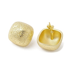 Настоящее золото 18K Латунь серьги, квадратный, реальный 18 k позолоченный, 18.5x19.5 мм