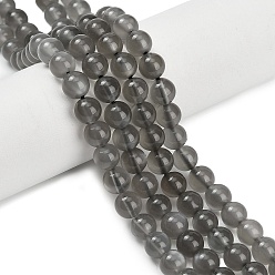 Black Moonstone Натуральный черный лунный камень бисер пряди, круглые, класс А, 6 мм, отверстие : 0.7 мм, около 65 шт / нитка, 15.75 дюйм (40 см)
