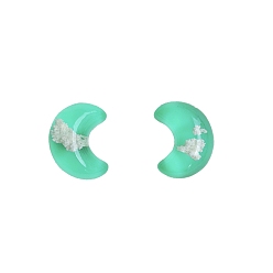 Аквамарин Светящиеся лунные бусины из смолы, светится в темноте, без отверстия , аквамарин, 25x20 мм