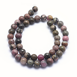 Rhodonite Natural Rhodonite Beads Strands, Round, 3mm, Hole: 0.8mm, about 132pcs/strand, 15.3 inch(39cm)