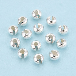 Серебро 925 крышки для бусин из стерлингового серебра, серебряные, 4.5x3.5 мм, отверстие : 1.6 мм