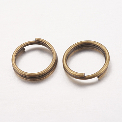 Antique Bronze Iron Split Rings, Double Loops Jump Rings, Cadmium Free & Nickel Free & Lead Free, Antique Bronze, 7x1.4mm, about 6.3mm inner diameter, about 12000pcs/1000g