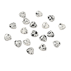 Clear Spot Pattern Resin Cabochons, Nail Art Decoration Accessories, Heart, Clear, 6x6x1.5mm
